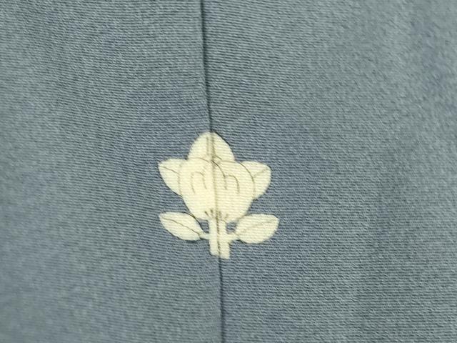 平和屋着物●上質な色無地　御召御納戸色　正絹　逸品　AABH9535ck