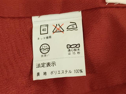 平和屋着物●振袖用長襦袢　無双仕立て　雪輪兎地紋　弁柄色　洗える着物　AABH9538ck