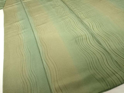 平和屋着物●上質な小紋　よろけ間道　暈し染め　正絹　逸品　AABH9543ck