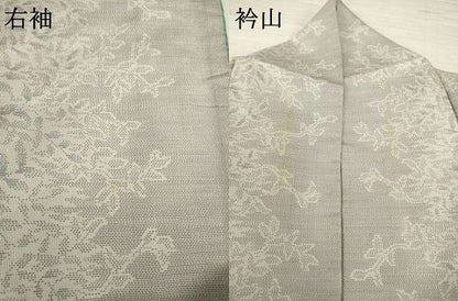 平和屋着物●本場大島紬　白大島　カタズ9マルキ　草花間道　正絹　逸品　AABH9546ck