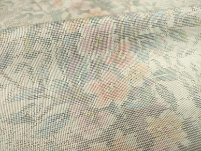 平和屋着物●本場大島紬　白大島　カタズ9マルキ　草花間道　正絹　逸品　AABH9546ck