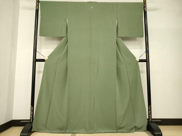 平和屋着物●上質な色無地　岩茶色　正絹　逸品　AABH9547ck