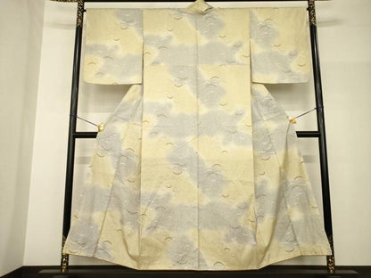 平和屋着物●本場大島紬　染大島　小紋　雪芝文　暈し染め　正絹　逸品　AABH9549ck
