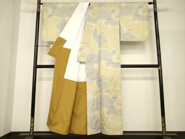 平和屋着物●本場大島紬　染大島　小紋　雪芝文　暈し染め　正絹　逸品　AABH9549ck