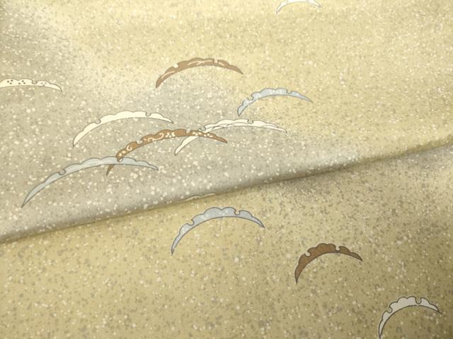 平和屋着物●本場大島紬　染大島　小紋　雪芝文　暈し染め　正絹　逸品　AABH9549ck