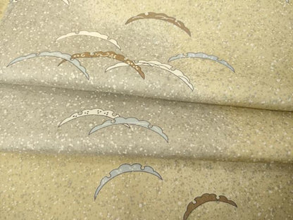 平和屋着物●本場大島紬　染大島　小紋　雪芝文　暈し染め　正絹　逸品　AABH9549ck