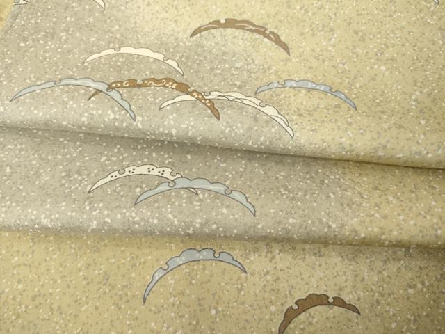 平和屋着物●本場大島紬　染大島　小紋　雪芝文　暈し染め　正絹　逸品　AABH9549ck