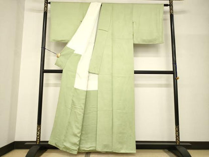 平和屋着物●上質な色無地　星座　柳茶色　正絹　逸品　AABH9553ck