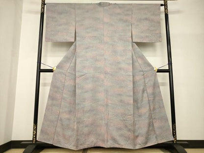 平和屋着物●上質な小紋　霞文　暈し染め　正絹　逸品　AABH9554ck
