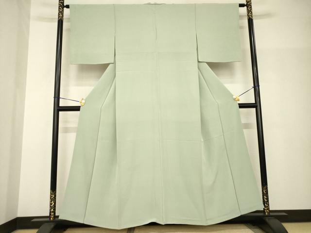 平和屋着物●上質な色無地　灰汁色　正絹　逸品　AABH9555ck