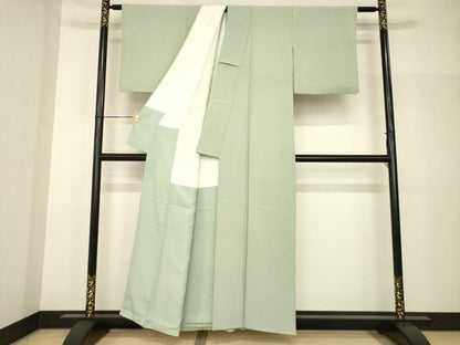平和屋着物●上質な色無地　灰汁色　正絹　逸品　AABH9555ck