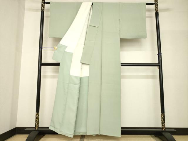 平和屋着物●上質な色無地　灰汁色　正絹　逸品　AABH9555ck