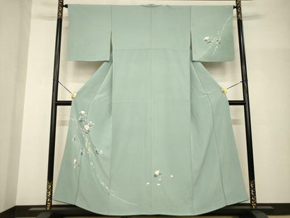 平和屋着物●訪問着　友禅　枝花文　正絹　逸品　AABH9556ck