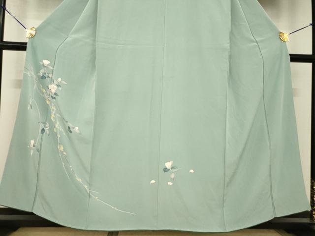 平和屋着物●訪問着　友禅　枝花文　正絹　逸品　AABH9556ck