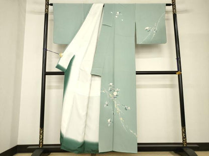 平和屋着物●訪問着　友禅　枝花文　正絹　逸品　AABH9556ck