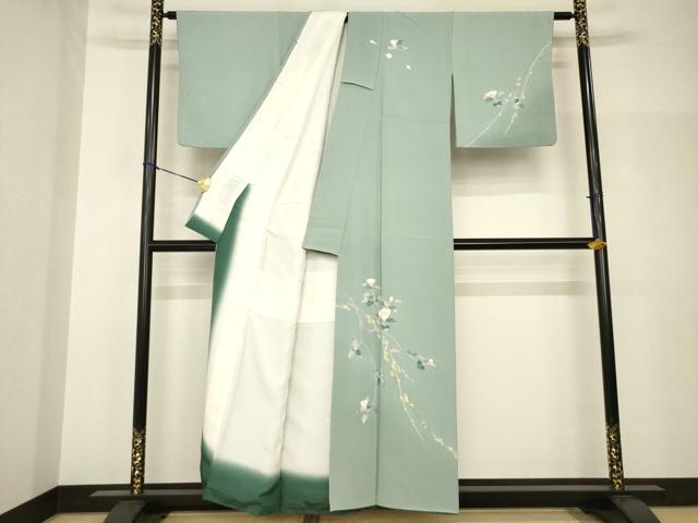 平和屋着物●訪問着　友禅　枝花文　正絹　逸品　AABH9556ck