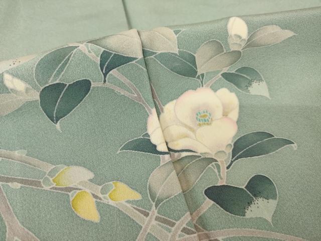 平和屋着物●訪問着　友禅　枝花文　正絹　逸品　AABH9556ck