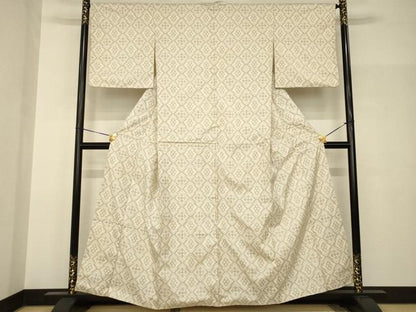 平和屋着物●本場大島紬　花菱文　一元7マルキ　正絹　逸品　AABH9561ck