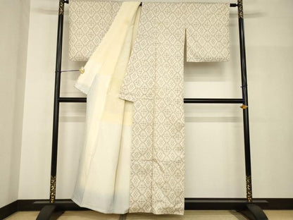 平和屋着物●本場大島紬　花菱文　一元7マルキ　正絹　逸品　AABH9561ck