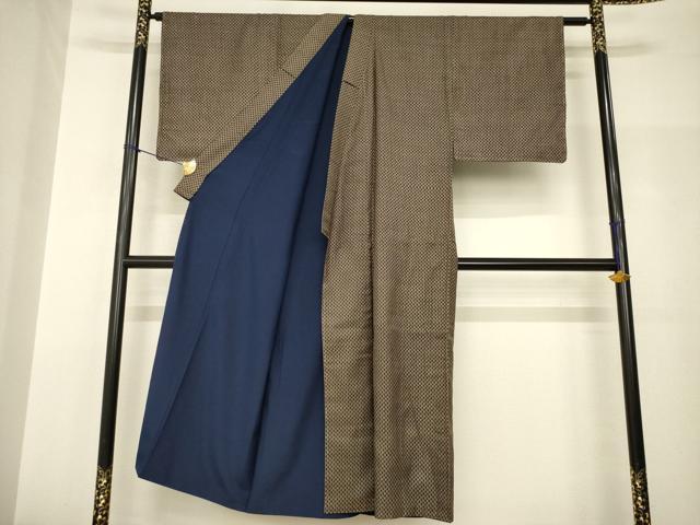 平和屋着物●男性　本場大島紬　アンサンブル　鱗文様　一元7マルキ　正絹　逸品　AABH9564ck