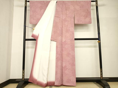 平和屋着物●江戸小紋　雪輪重ね文　正絹　逸品　AABH9565ck