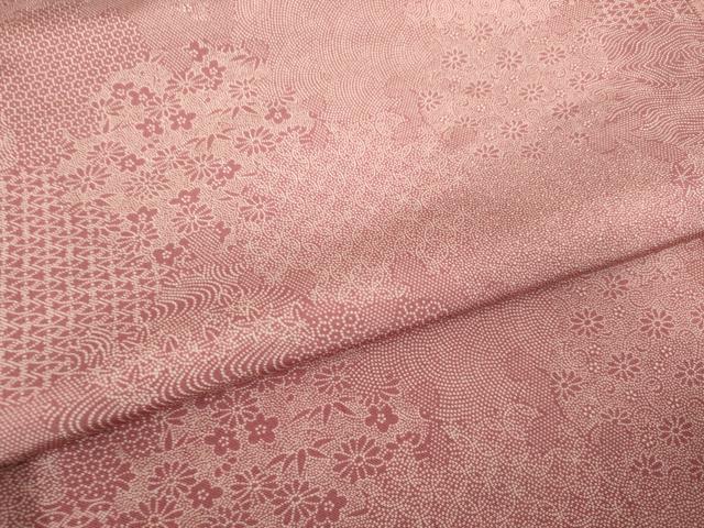 平和屋着物●江戸小紋　雪輪重ね文　正絹　逸品　AABH9565ck