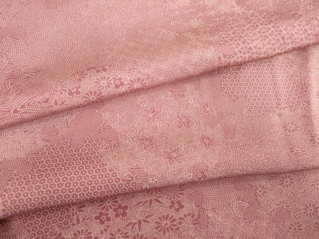 平和屋着物●江戸小紋　雪輪重ね文　正絹　逸品　AABH9565ck