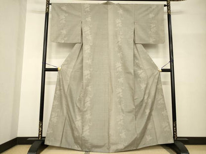 平和屋着物●結城紬　120亀甲　唐草文　正絹　逸品　AABH9566ck