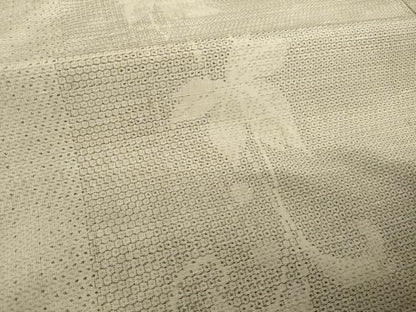 平和屋着物●結城紬　120亀甲　唐草文　正絹　逸品　AABH9566ck