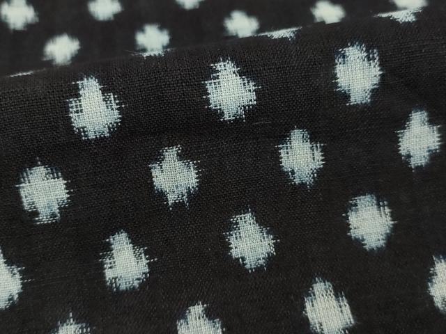 平和屋着物●久留米絣　単衣　十字絣　綿　逸品　AABH9567ck