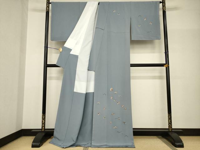 平和屋着物●訪問着　総刺繍　宝尽くし　金糸　ロング丈　正絹　逸品　AABH9568ck