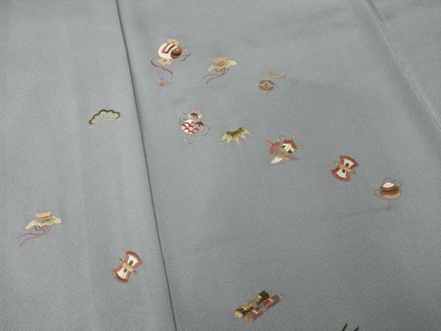 平和屋着物●訪問着　総刺繍　宝尽くし　金糸　ロング丈　正絹　逸品　AABH9568ck