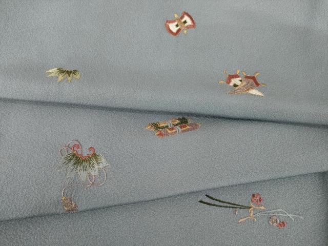 平和屋着物●訪問着　総刺繍　宝尽くし　金糸　ロング丈　正絹　逸品　AABH9568ck