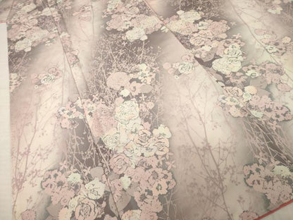 平和屋着物●上質な小紋　枝花文　暈し染め　正絹　逸品　AABH9571ck