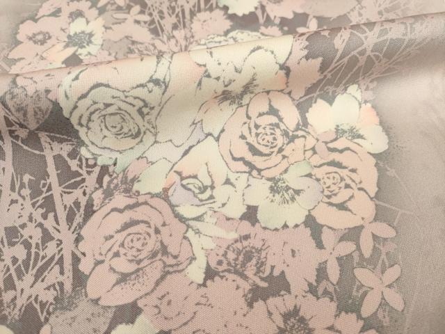 平和屋着物●上質な小紋　枝花文　暈し染め　正絹　逸品　AABH9571ck
