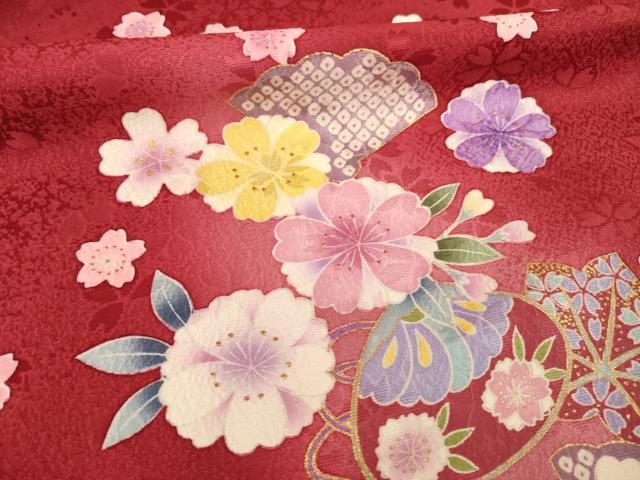 平和屋着物●豪華振袖　駒刺繍　舞花文　暈し染め　正絹　逸品　AABH9572ck