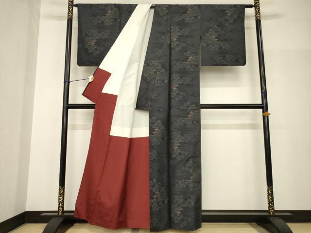平和屋着物●本場大島紬　風景文　正絹　逸品　AABH9574ck