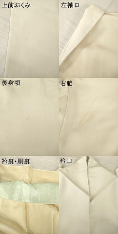 平和屋着物●訪問着　手描き　刺繍　枝花文　金彩　正絹　逸品　AABH9576ck