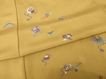 平和屋着物●訪問着　総刺繍　宝尽くし　上代28万　ロング丈　正絹　逸品　AABH9577ck