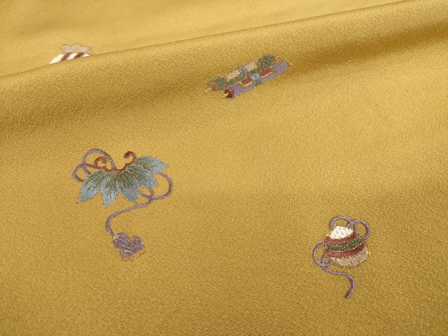 平和屋着物●訪問着　総刺繍　宝尽くし　上代28万　ロング丈　正絹　逸品　AABH9577ck