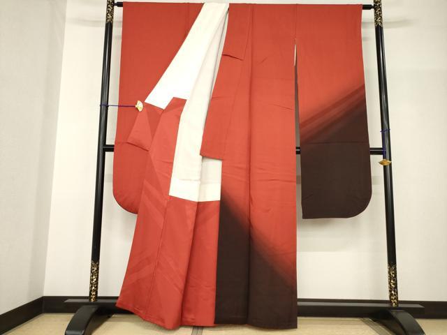 平和屋着物●染色作家　斉藤三才　振袖　三才鳥　暈し染め　正絹　逸品　AABH9579ck