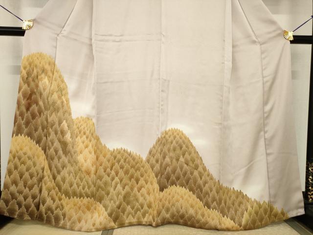 平和屋着物●豪華色留袖　遠山樹林文　暈し染め　金彩　正絹　逸品　AABH9580ck