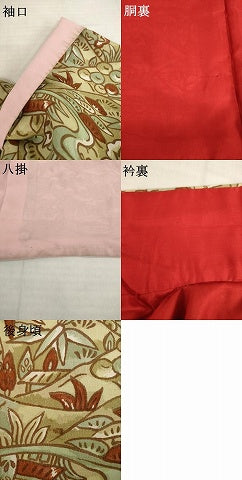 平和屋着物●アンティーク　大正ロマン　小紋　遠山風景文　正絹　逸品　AABH9582ck