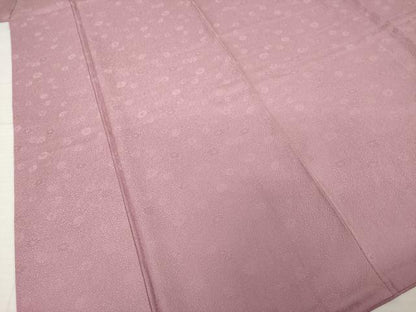 平和屋着物●上質な色無地　花尽くし地紋　鴇浅葱色　正絹　逸品　AABH9584ck