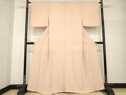 平和屋着物●上質な色無地　赤香色　正絹　逸品　未使用　AABH9593ck