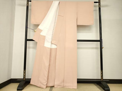 平和屋着物●上質な色無地　赤香色　正絹　逸品　未使用　AABH9593ck