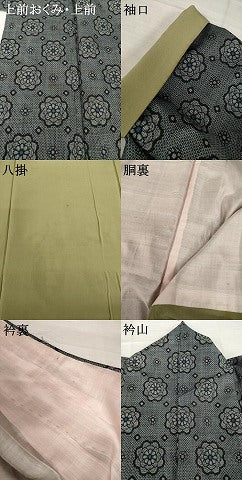 平和屋着物●本場大島紬　舞花文　割込み絣　正絹　逸品　AABH9595ck