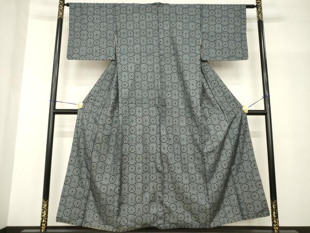平和屋着物●本場大島紬　舞花文　割込み絣　正絹　逸品　AABH9595ck