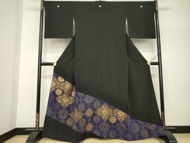 平和屋着物●創業460年・千總　黒留袖　駒刺繍　飾花文　金彩　高島屋扱い　正絹　逸品　AABH9596ck