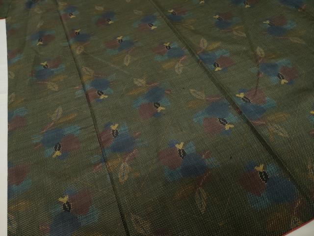 平和屋着物●本場大島紬　一元絣　花菱文　正絹　逸品　AABH9597ck